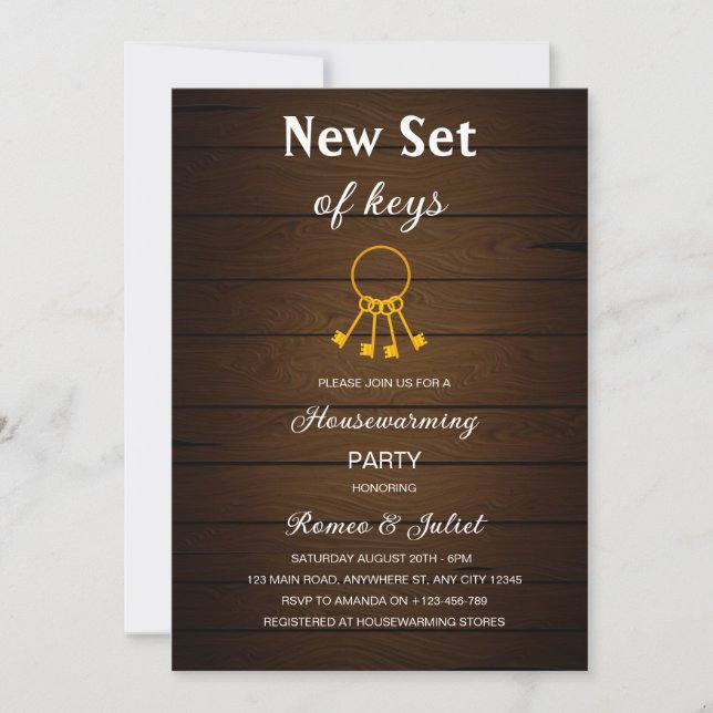 New Set Of Keys Homewarming Invitation Inbjudningar (Framsida)