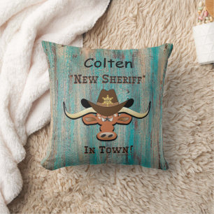 New sheriff in Town, Longhorn Dekorativ kudde