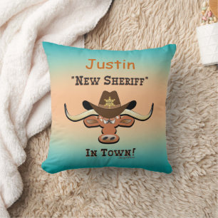 New sheriff in Town, Longhorn Dekorativ kudde