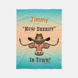 New sheriff in Town, Longhorn Fleece Blanket