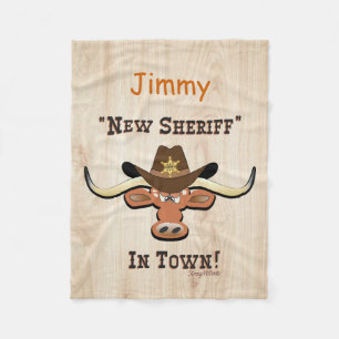 New sheriff in Town, Longhorn Fleece Blanket