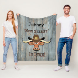 New sheriff in Town, Longhorn Fleece Blanket
