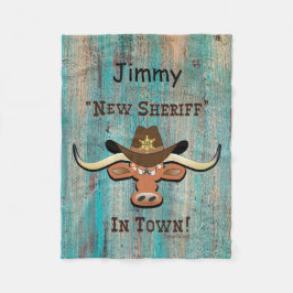 New sheriff in Town, Longhorn Fleece Blanket