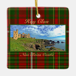 New Slains Castle - Scottish Hay Klan Tartan Julaf Julgransprydnad Keramik