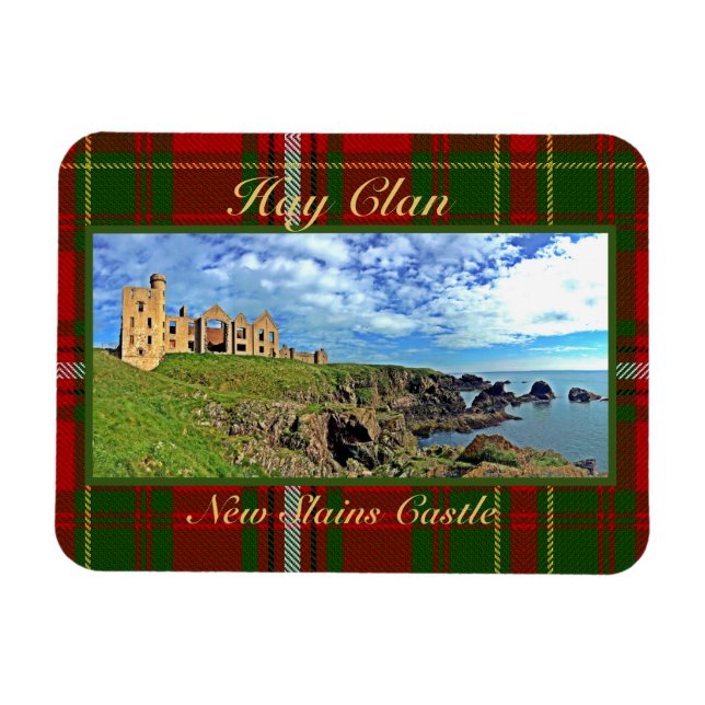 New Slains Castle - Scottish Hay Klan Tartan Magnet (Horisontell)