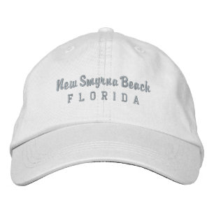 New Smyrna Beach Florida Embroized Baseball Hat Broderad Keps