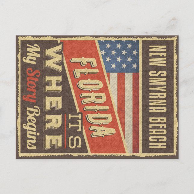 New Smyrna Beach Florida Vykort (Framsida)