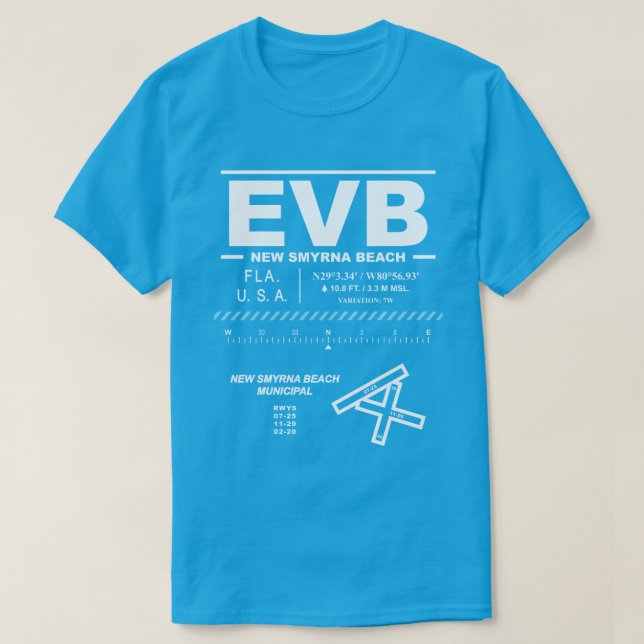 New Smyrna Beach Municipal Airport EVB T Shirt (Design framsida)