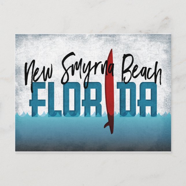 New Smyrna Beach Postcard Florida Surfboard Vykort (Framsida)
