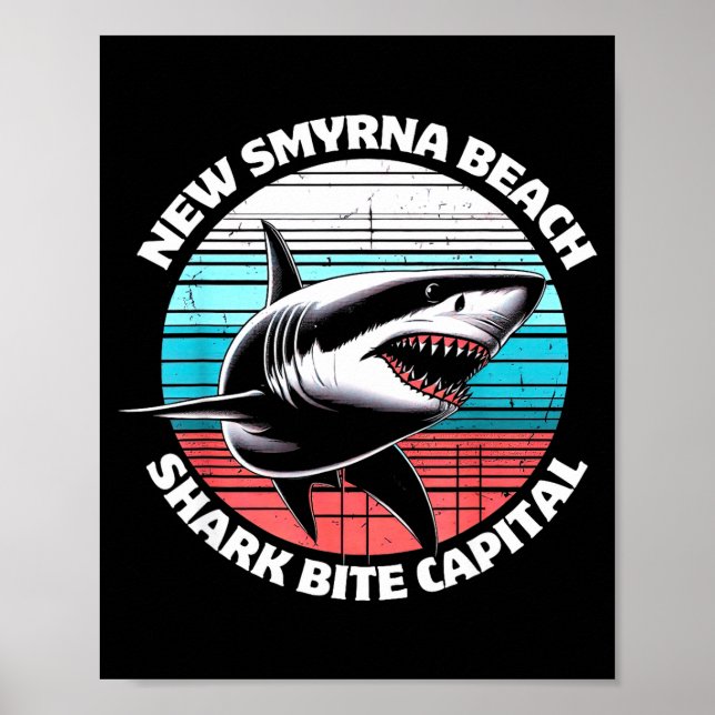 New Smyrna Beach_ Shark Bite Catal Graphic  Poster (Framsidan)