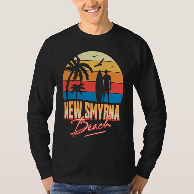 New Smyrna Florida Beach Surfing Surfer Ocean Summ T Shirt (Framsida)