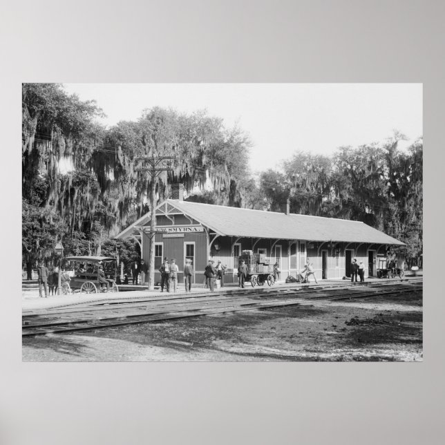 New Smyrna, Florida Railway Station, 1904 Poster (Framsidan)