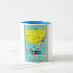New South Wales Australia karta Två-Tonad Mugg