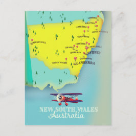 New South Wales Australien karta Vykort