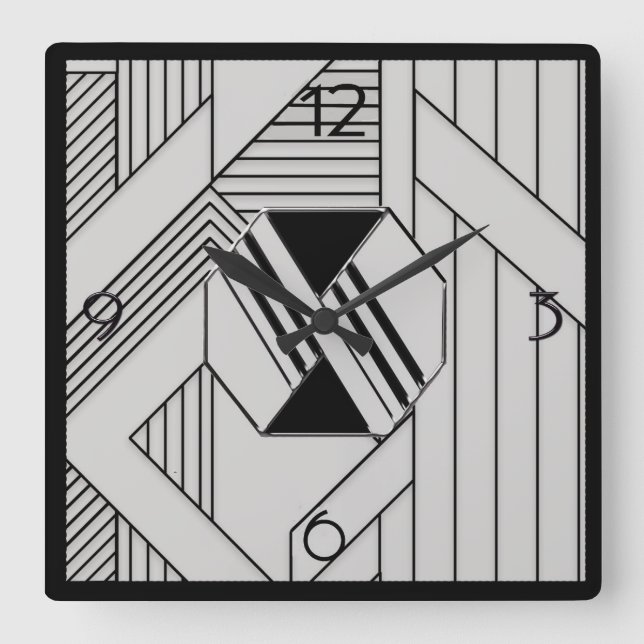 New Stil Art Deco Fyrkantig Klocka (Framsida)