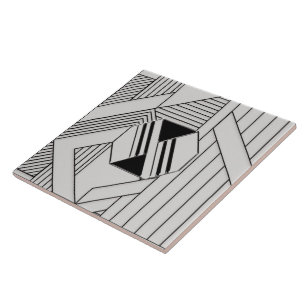 New Stil Black and Grått Art Deco Ceramic Tile Kakelplatta