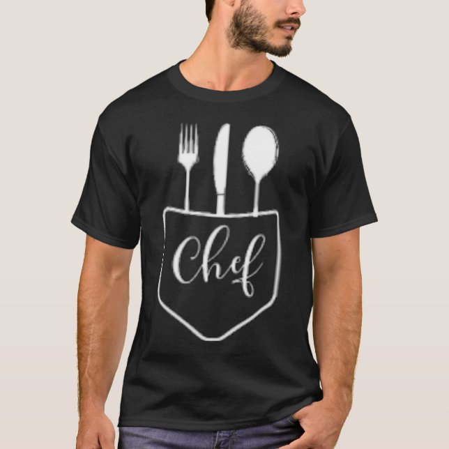 New Stil Funny Chef Köksbakregnbåge T Shirt (Framsida)