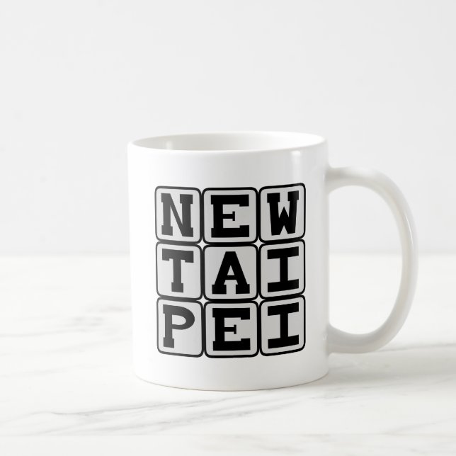 New Taipei, China, stad Kaffemugg (Höger)