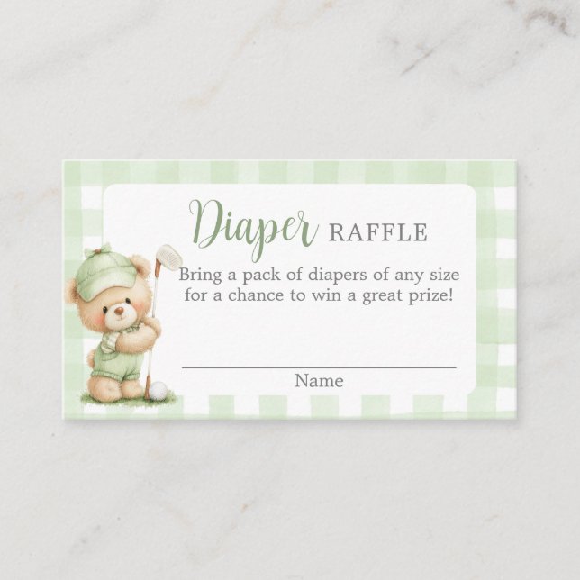 New to the Club Baby Shower Diaper Raffle Card Tilläggskort (Framsida)