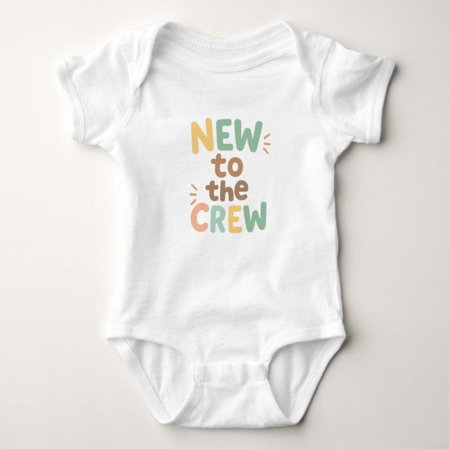 New to the Crew Baby Bodysuit Design T Shirt (Framsida)