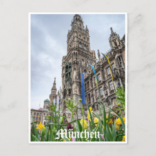 New Town Hall torn i München, Tyskland Vykort