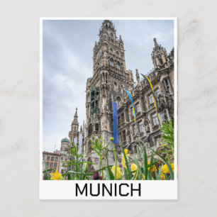 New Town Hall torn i München, Tyskland Vykort