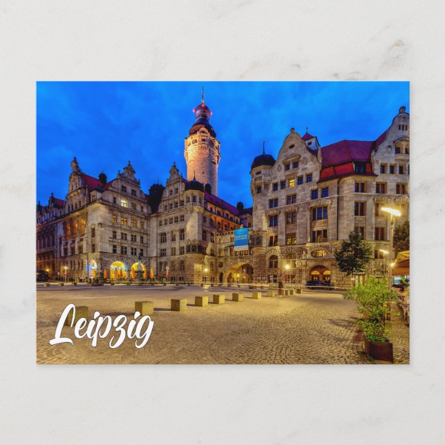 New Town Hall Town Square, Leipzig, Germany Vykort (Framsida)