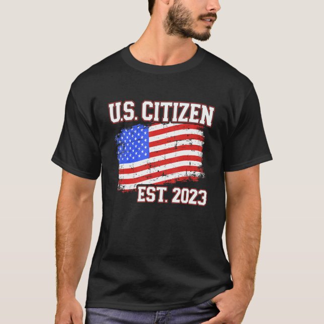 New US citizen 2023 for citizenship with american  T Shirt (Framsida)