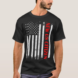 New US Citizen American Flagga US Citizenship Cere T Shirt