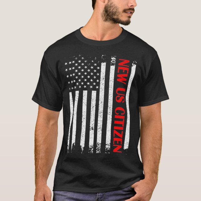 New US Citizen American Flagga US Citizenship Cere T Shirt (Framsida)