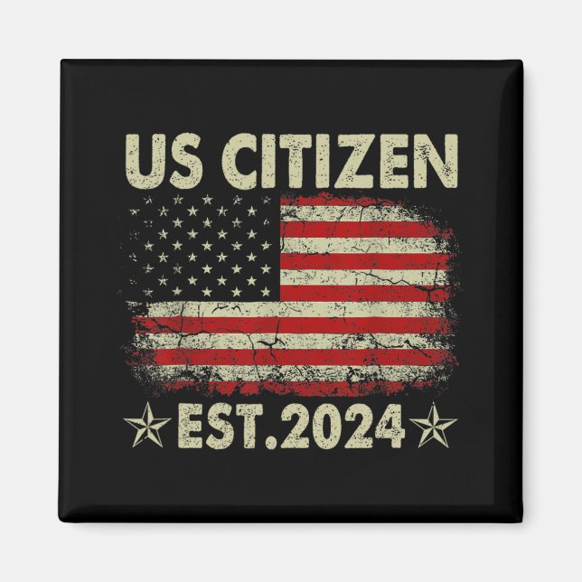 New Us Citizen Est 2024 American Immigrant Citizen Magnet (Framsidan)