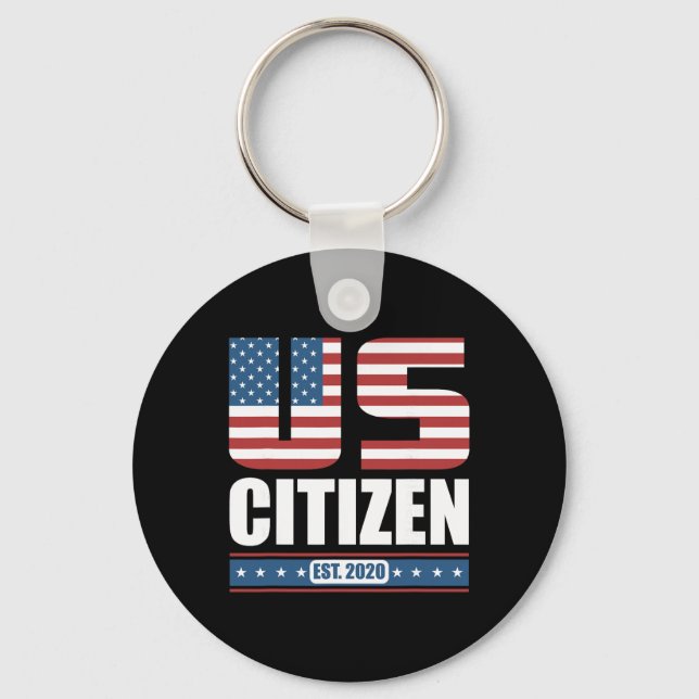 New Us Citizen Gift - Proud United States Citizen  Nyckelring (Framsida)