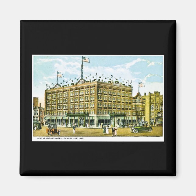 New Vendome Hotel, Evansville, Inidana Magnet (Framsidan)