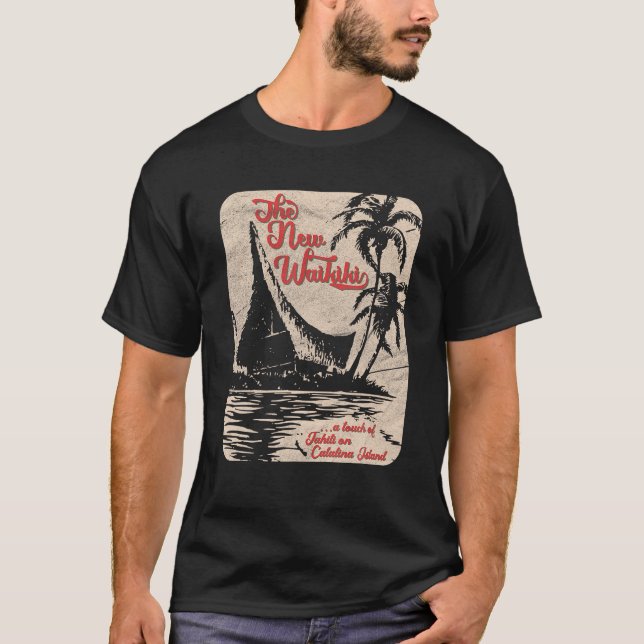 New Waikiki Tiki Pub Hawaiian Stil Retro 50s Styl T Shirt (Framsida)
