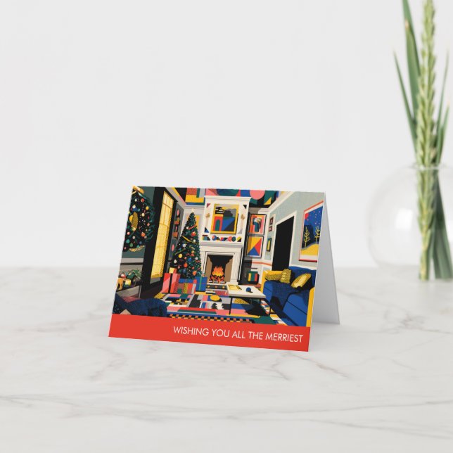 New Wave 1980s Pop Art Christmas Card Helgkort (Framsida)