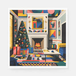 New Wave 1980s Pop Art Christmas Napkins Pappersservett