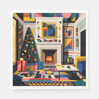 New Wave 1980s Pop Art Christmas Napkins Pappersservett