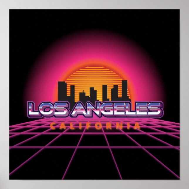 New Wave Retro Los Angeles Poster (Framsidan)