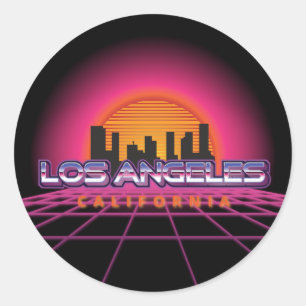 New Wave Retro Los Angeles Runt Klistermärke