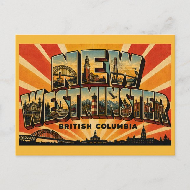 New Westminster BC Royal City Vykort (Framsida)