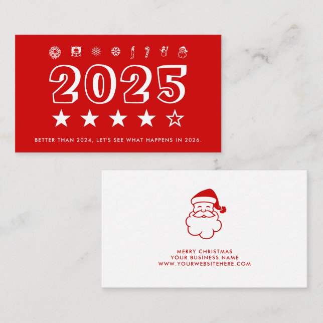 New Year 2025 review Visitkort (Fram/baksida)