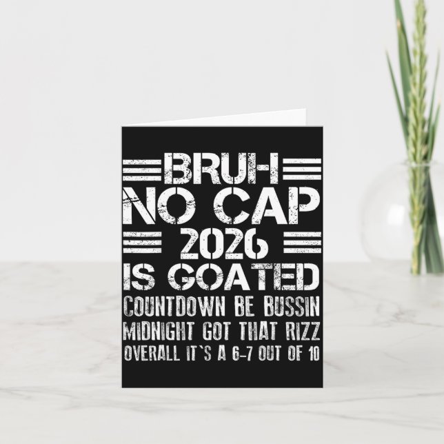 New Year 2026 Bruh No Cap Countdown Bussin Funny R Kort (Framsida)