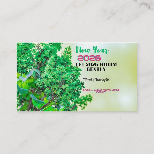 New Year 2026 Coffee Mug with Nature Forest Design Visitkort (Framsida)