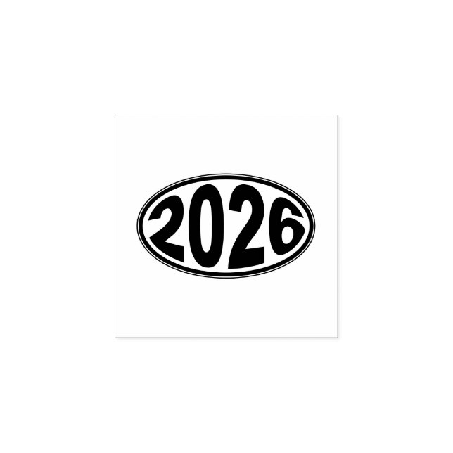 New Year 2026 Oval Sticker Stämpel (Tryck)