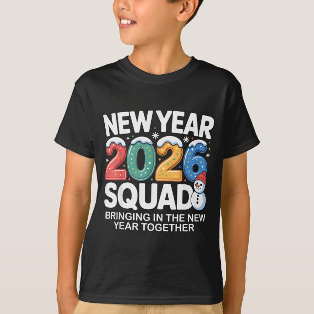 New Year 2026 Squad Funny Snowman Holiday Celebrat T Shirt (Framsida)