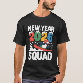 New Year 2026 Squad Funny Winter Snow Penguin T Shirt