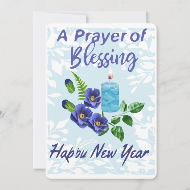 New Year a prayer of blessings Julkort (Framsida)