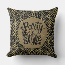 New Year Celebrate,Party in Style,Black Gold Art