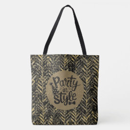 New Year Celebrate,Party in Style,Black Gold  Art Tygkasse