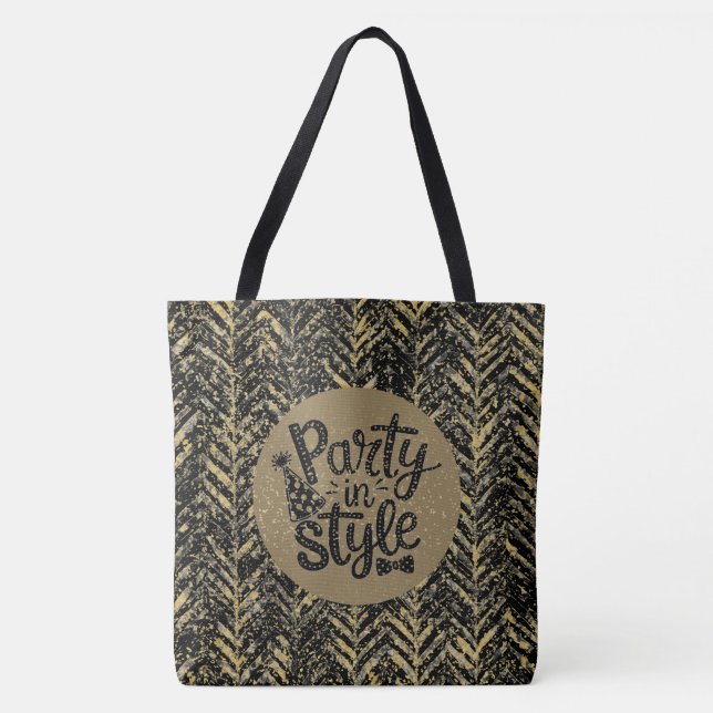 New Year Celebrate,Party in Style,Black Gold  Art Tygkasse (Framsida)